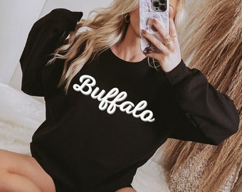 Retro Buffalo Neutral Unisex Long Sleeve Tee