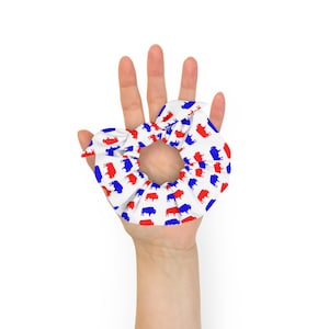 Buffalo Blue & Red Recycled Scrunchie
