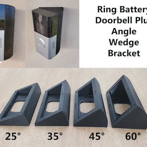 Ring Battery Doorbell Plus 1536p Angle Wedge Bracket Mount 15 25 35 45 60 Degree. 3D Printed. UV Resistance. Doorbell Not Included