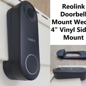 Reolink Doorbell Camera  2K  Angle Adjustment Mount Wedge 4&quot; Vinyl Siding Mount. 3D Printed. Doorbell Not Included. UV Resistance