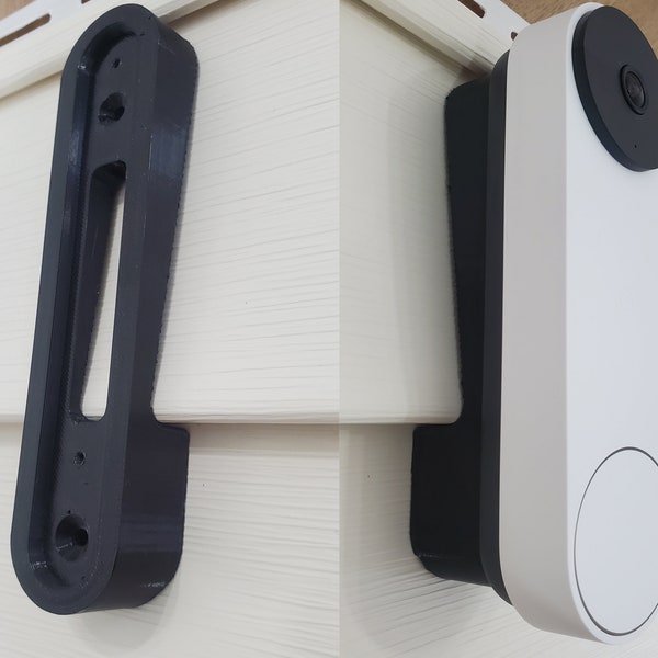 Google Nest Video Doorbell Battery Angle Adjustment Mount Wedge 4" Vinyl Siding Mount. 3D Printed. UV Resistance. Doorbell Not Included