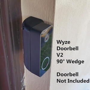 May include: A black Wyze Doorbell V2 90° Wedge. Doorbell not included.