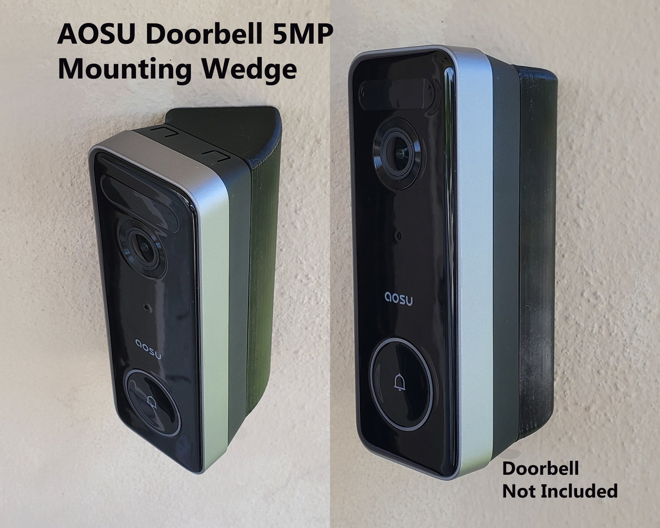 AOSU Doorbell Camera 5MP Ultra HD Mounting Wedge Bracket 15 25 35 45 60 75 90 Degree. 3D Printed. UV Resistant. Doorbell Not Included - Etsy AOSU Doorbell Camera 5MP Ultra HD Mounting Wedge Bracket 15 25 35 45 60 75 90 Degree. 3D Printed. UV Resistant. Doorbell Not Included - Etsy