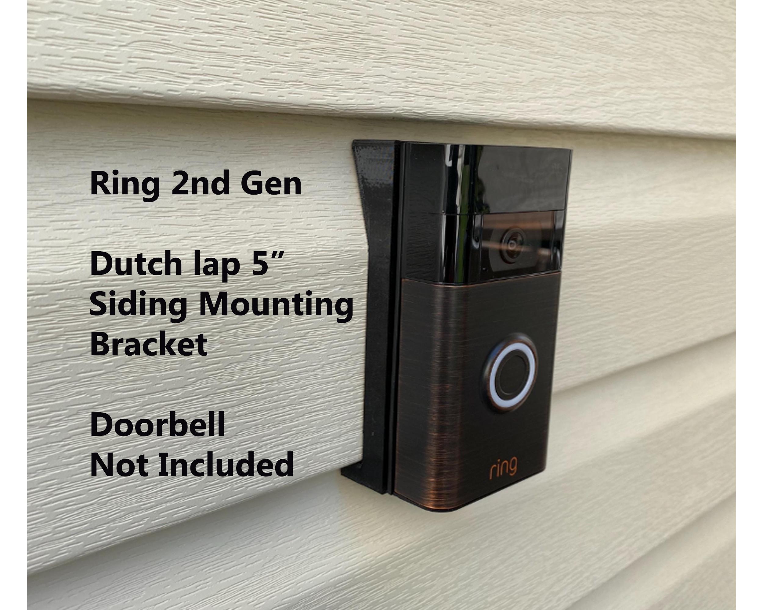 Ring 2nd Gen Dutch Lap 5 inch Siding Mounting Bracket Wedge 3D Printed UV Resistant Doorbell Not Included