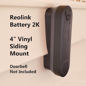 Reolink Battery Doorbell 2k 4&quot; Vinyl Siding Mount Wedge Angle Adjustment. 3D Printed. UV Resistant. Doorbell Not Included
