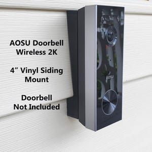 AOSU Doorbell Wireless 2K 4 inch Vinyl Siding Mount Bracket Wedge UV Resistant 3D Printed