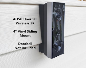 AOSU Doorbell Wireless 2K 4 inch Vinyl Siding Mount Bracket Wedge UV Resistant 3D Printed
