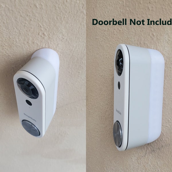 SimpliSafe Video Doorbell Wedge Angle Mount Bracket 15 25 35 45 60 90 Degree. 3D Printed. UV Resistance