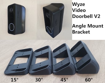Wyze Video Doorbell v2 Wedge WVDWDV2 Angle Mount Bracket Holder Wedge. UV Resistance. 3D Printed. Doorbell NOT Included