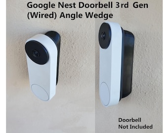 Google Nest Doorbell 3rd Gen Wired Wedge Angle Mount Bracket 15 25 35 45 60 90 Degree 3D Printed UV Resistant