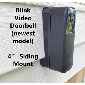 Blink Video Doorbell (Newest Model) 4 inch Siding Mounting Bracket Wedge 3D Printed. UV Resistant. Doorbell Not Included