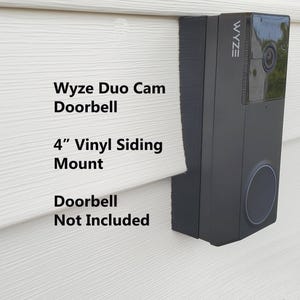 Wyze Duo Cam Doorbell 4 inch Vinyl Siding Mounting Bracket Wedge UV Resistant 3D Printed
