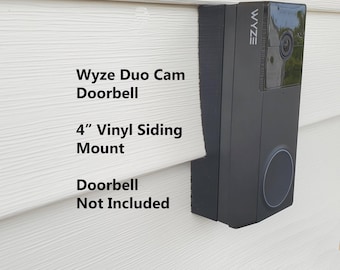 May include: A black Wyze Duo Cam doorbell mount for 4" vinyl siding. The doorbell is not included.