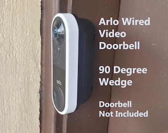 Arlo Essential Wired Doorbell Wedge 90 Degree Angle Mount Bracket UV Resistant. 3D Printed. Doorbell Not Included