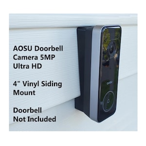 AOSU Doorbell Camera 5MP Ultra HD 4" Vinyl Siding Mount Angle Adjustment Wedge. 3D Printed. UV Resistant. Doorbell Not Included