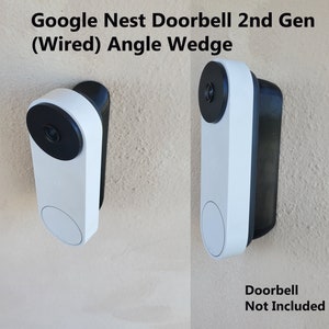 Google Nest Doorbell 2nd Gen Wired Wedge Angle Mount Bracket 15 25 35 45 60 75 90 Degree 3D Printed UV Resistant