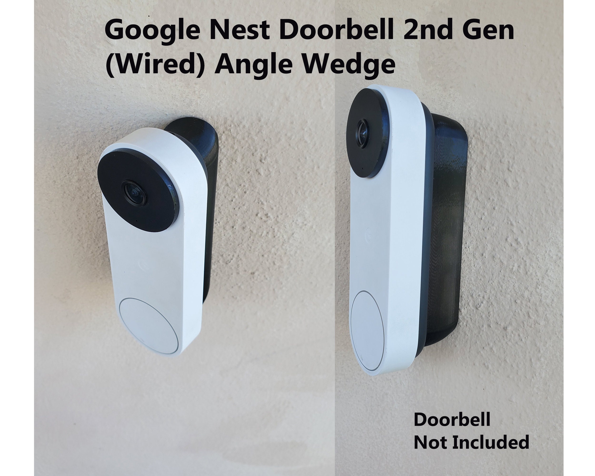 Google Nest Doorbell 2nd Gen Wired Wedge Angle Mount Bracket