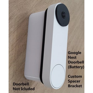 Google Nest Doorbell Battery Custom Spacer Mounting Bracket 0.5&quot;-3.5&quot; 3D Printed. UV Resistance. Doorbell Not Included