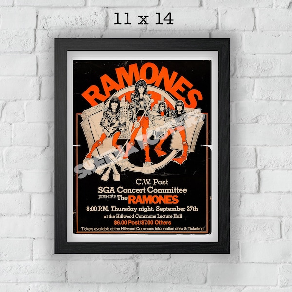 Ramones Concert Print Vintage Advert Vintage Style Magazine Retro Print- Home Deco Poster 11x14 inch