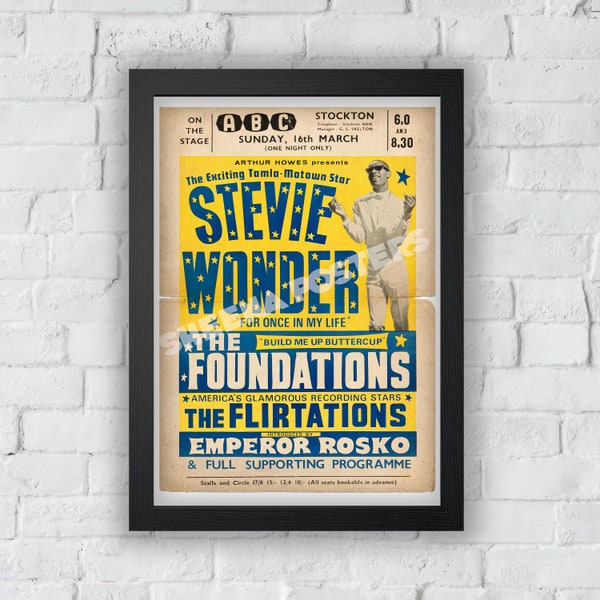 Stevie Wonder Concert Print vintage Advert vintage Style Magazine Retro Print- Home Deco Poster A3