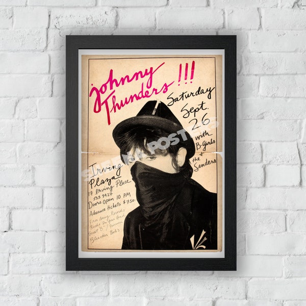 Johnny Thunders Concert Print Vintage Advert Vintage Style Magazine Retro Print- Home Deco Poster A3