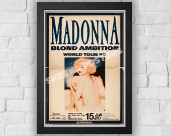 Madonna Concert Print Vintage Advert Vintage Style Magazine Retro Print- Home Deco Poster A3