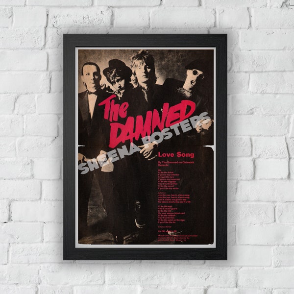 Damned Concert Print vintage Annonce vintage Style Magazine Retro Print- Home Deco Poster A3