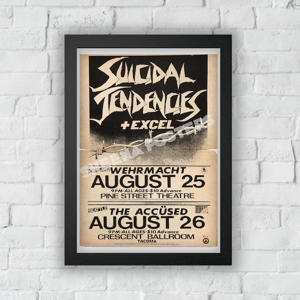 Suicidal Tendencies Concert Print Vintage Advert  Vintage Style Magazine Retro Print- Home Deco Poster A3