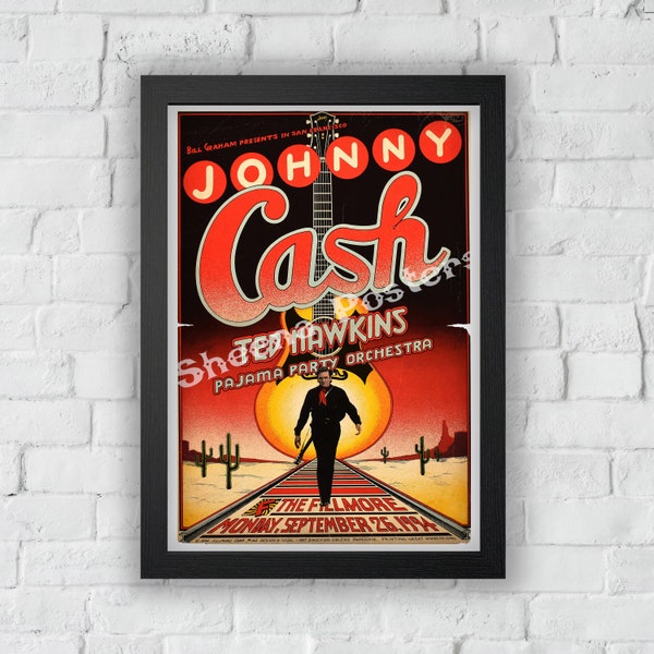 Johnny Cash Print Vintage Werbung Vintage Style Magazin Retro Print- Home Deco Poster A3