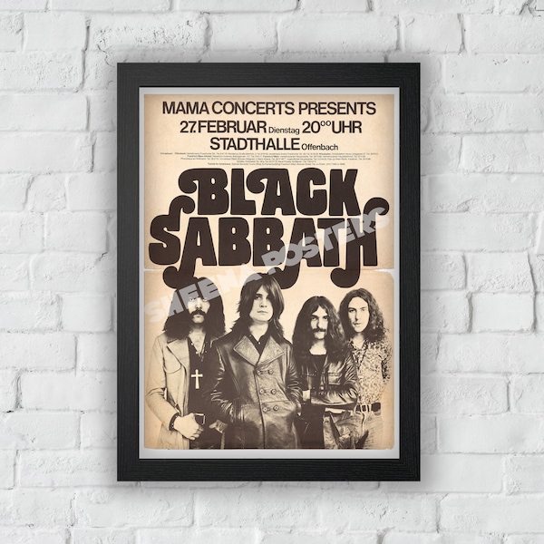 Black Sabbath Concert Print Vintage Ad Vintage Style Magazine Retro Print- Home Deco Poster A3