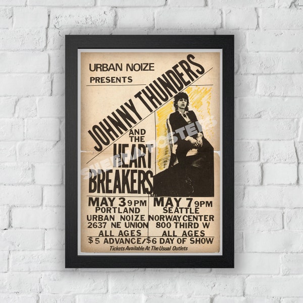 Johnny Thunders Concert Print Vintage Advert Vintage Style Magazine Retro Print- Home Deco Poster A3