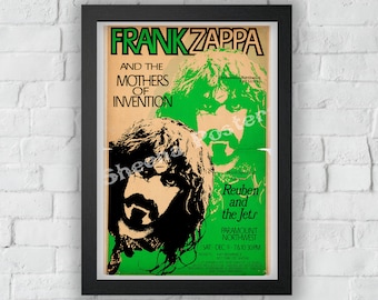 Frank Zappa Concert Print Vintage Advert Vintage Style Magazine Retro Print- Home Deco Poster A3