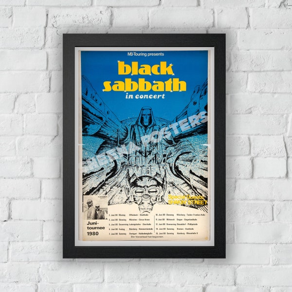 Black Sabbath Concert Print Vintage Ad Vintage Style Magazine Retro Print- Home Deco Poster A3
