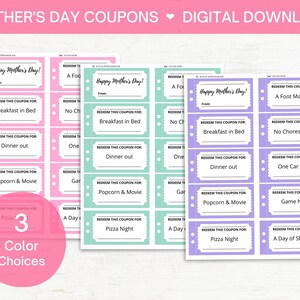 Mother&#39;s Day Coupon Book, Printable Mother&#39;s Day Coupons, Mother&#39;s Day Gift