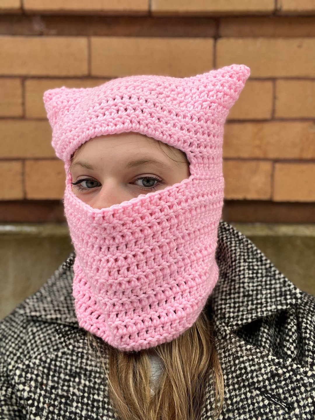 CUSTOM Crochet Cat Ear Balaclava Etsy