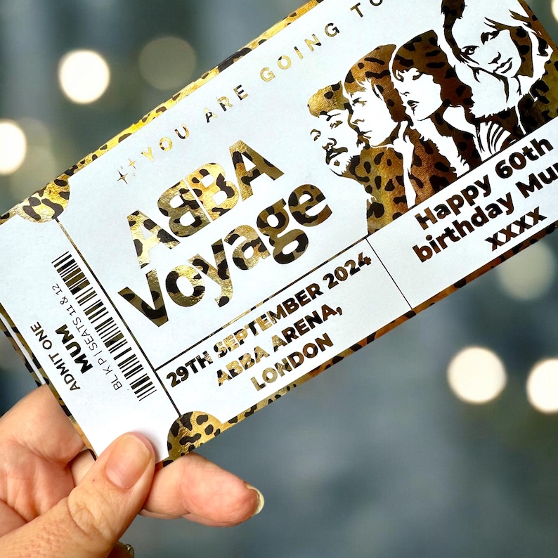 ABBA Voyage Ticket Fully Customisable Perfect Keepsake Presentation Gift Etsy UK