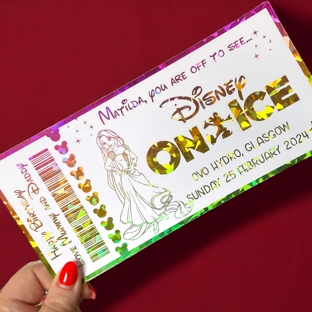 Premium Personalised Luxury Disney on Ice Keepsake Ticket, Surprise Ticket, 2024, 2025