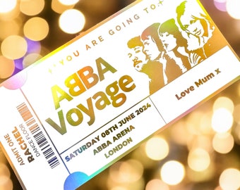 ABBA Voyage Ticket - Fully Customisable - Perfect Keepsake Presentation Gift