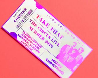 Take That – The Circus Live Summer 2026 Keepsake Foiled Ticket | Perfect for Gifting Tickets | Birthday Gift | Christmas Gift