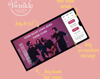 Personalised Concert Ticket | Custom Event Ticket | Surprise Concert Reveal Gift | Gig, Musical & Theatre Ticket Keepsake