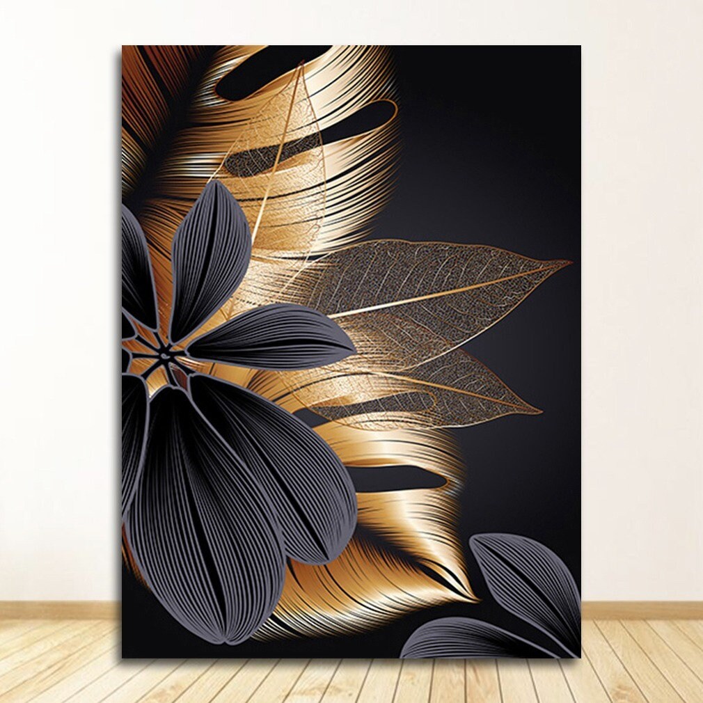 Abstract Gold Black Canvas Painting Wall Art Picture for Living Room  Scandinavian Modern Art Nordic Posters and Prints Cuadros – Nordic Wall  Decor