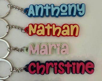 Personalized Name Keychain: Custom School Bag Tag, Party Favor