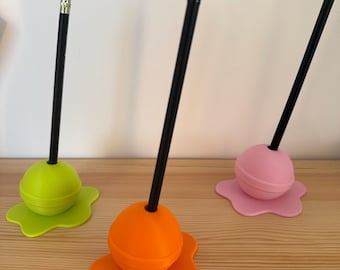 Portalápices con forma de piruleta, organizador de escritorio, soporte para bolígrafos estilo caramelo, decoración de escritorio para niños, regalo para profesores