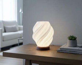 Moderne Luma Tischlampe, minimalistische LED-Stimmungsbeleuchtung, Schlafzimmerdekor, einzigartiges Housewarming Geschenk, Ambient Schreibtischleuchte