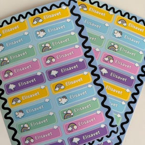 Tagesetiketten | Schulbedarf Aufkleber | Wasserfeste Etiketten | Personalisierte Namensetiketten | Spülmaschinenfest Namensaufkleber | Flaschensticker