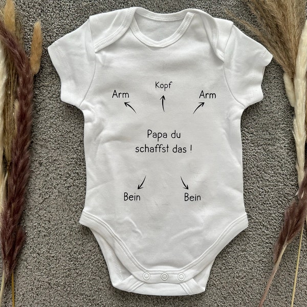 Baby Body "Papa du schaffst das!" - Schwangerschaft - Baby - Geschenkideen, Geburt, Geburtsgeschenk