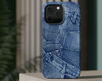 Denim Pocket Magnetic Tough iPhone Case