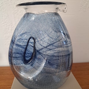 Vintage ROMA GLASBRUK Swedish Handmade Flower Vase Stand 80s 90s Scandinavian Glass Art Home Decor Mcm