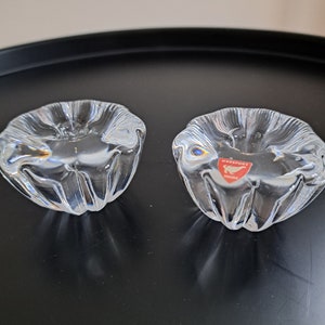Vintage Orrefors Crystal Candle Holders - Stella by Sven Palmkqvist, 1960s (Set of 2)