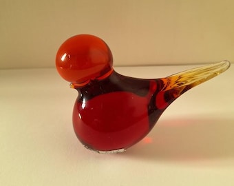 Baccarat Crystal Signed Ruby Red Loving Bird Figurine - Etsy
